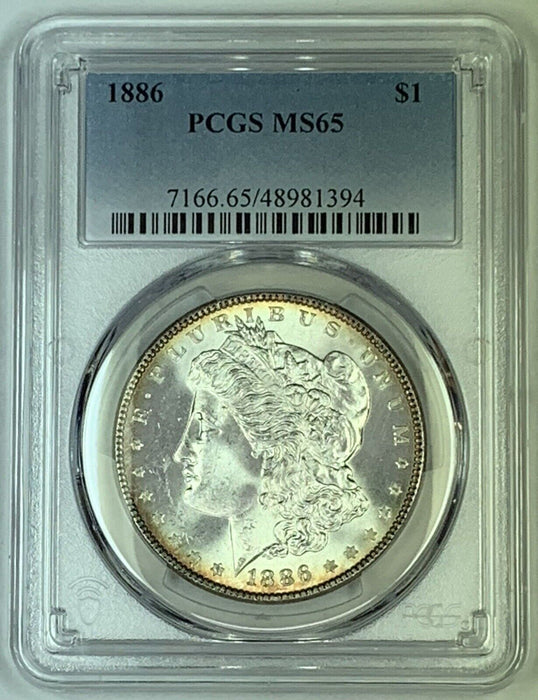 1886 Morgan Silver $1 Dollar Coin PCGS MS 65 (7) A