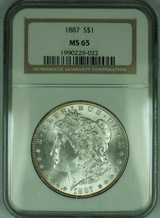 1887 Morgan Silver Dollar $1 Coin NGC MS 65 (49)