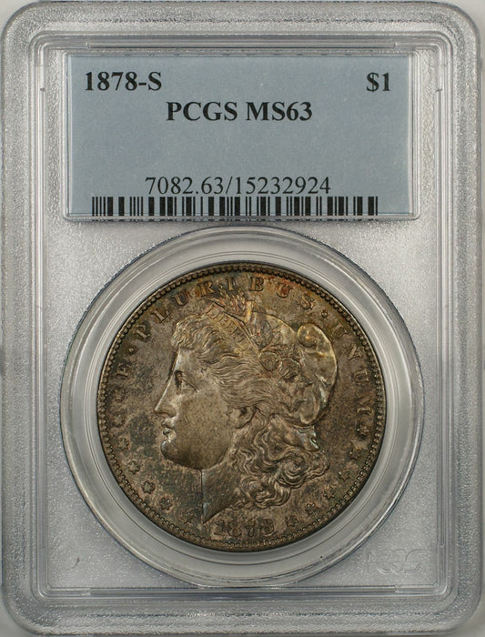 1878-S Morgan Silver Dollar Coin $1 PCGS MS-63 Toned (8F)