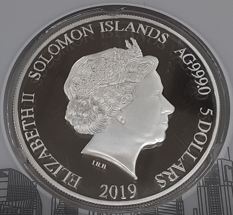 2019 Solomon Islands 5 Dollars 1000th Grand Prix Proof Silver Coin In Assay Card