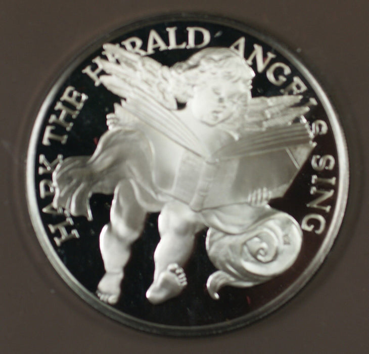 1983 Hark Herald Angels Sing Sterling Silver Proof Franklin Mint Holiday Medal