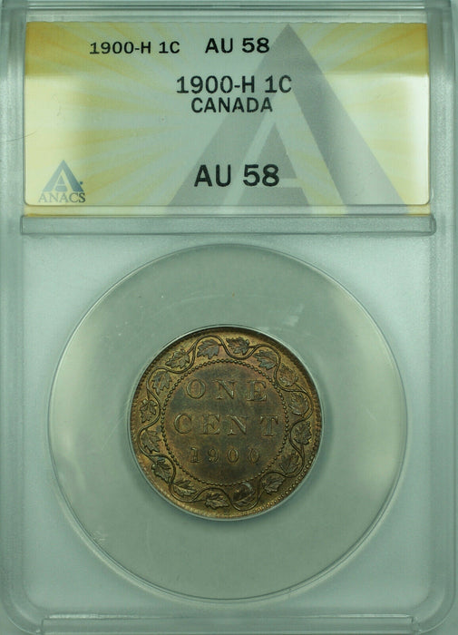 1900-H Canada One Cent Coin ANACS AU-58 (WB1)