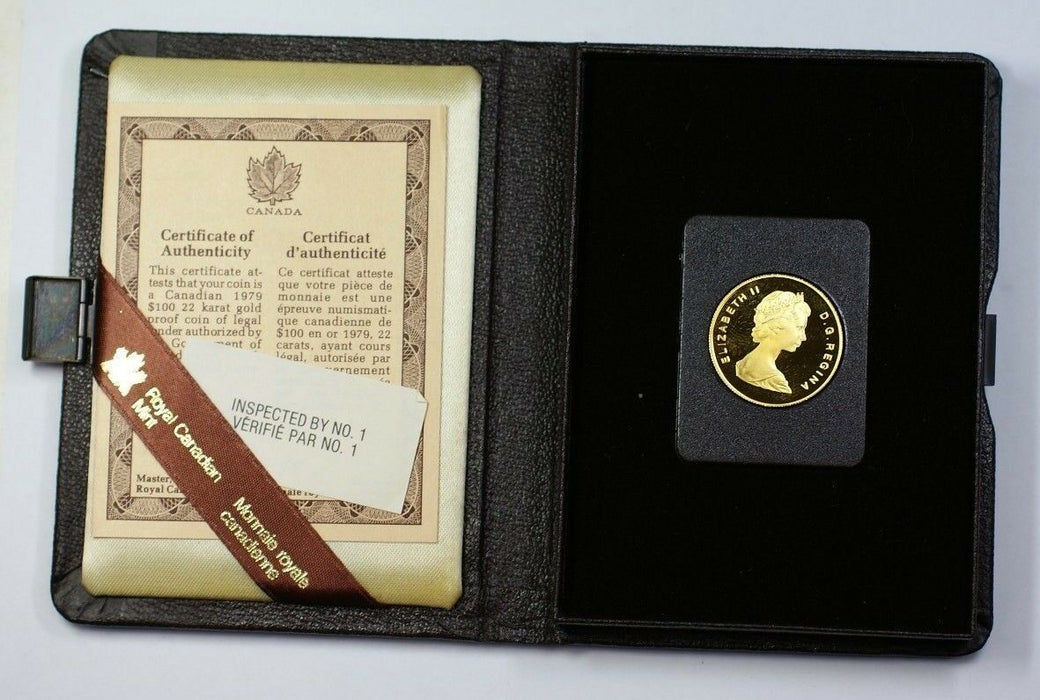 1979 Canada $100 1/2 Oz Gold Proof Coin as Issued