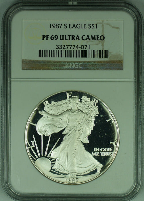 1987-S American Proof Silver Eagle $1 NGC PF 69 Ultra Cameo (49)