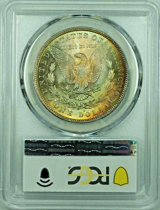 1884-O Morgan Silver Dollar Rainbow Tone PCGS MS 63 B 47