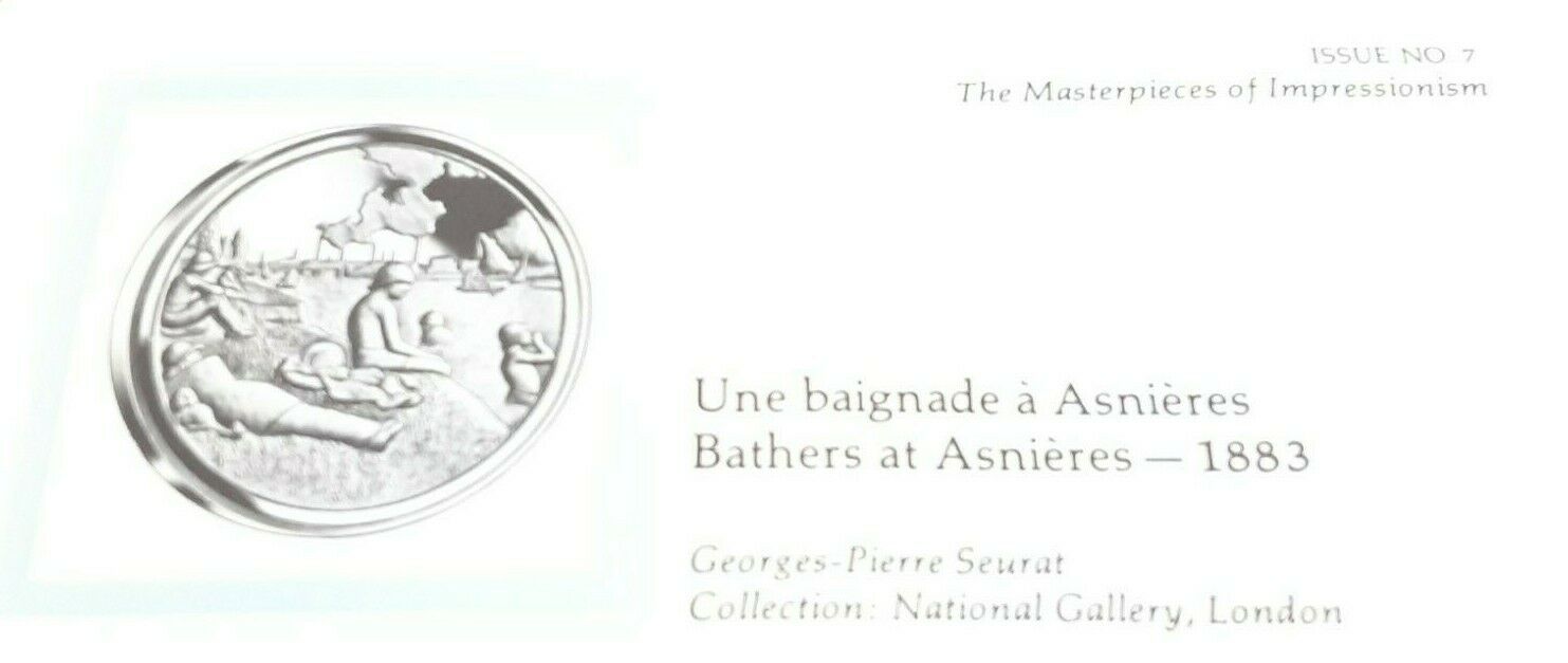 Masterpieces of Impressionism Gold Plated .925 Silver PR Medal-Bathers/Asnieres
