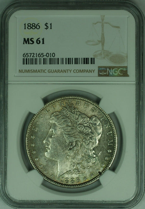 1886 Morgan Silver Dollar $1 NGC MS-61 Light Toning   (46)