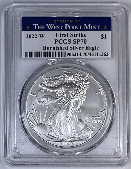2022-W Burnished American Silver Eagle PCGS MS 70 First Strike