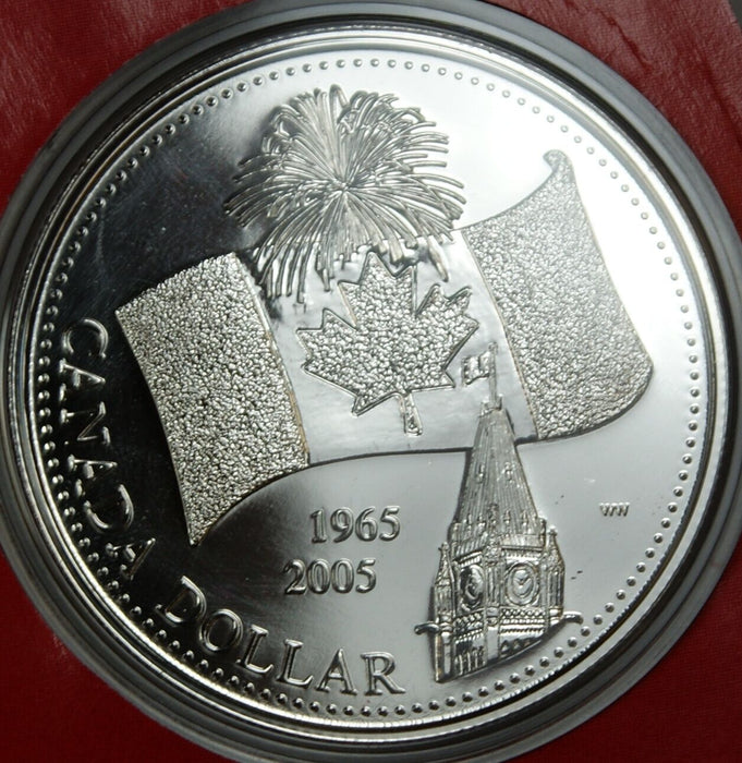 2005 Canada $1 40th Anniversary of Flag Commemorative Coin w/ CD-ROM