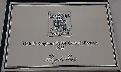 1985 United Kingdom Proof Set - 7 GEM UK Coins With Case & COA