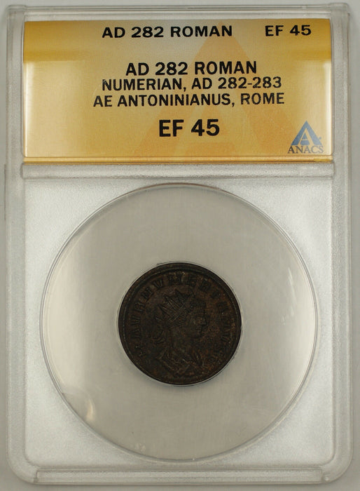 AD 282 Roman Antoninianus Coin Numerian Rome Mint ANACS EF-45 AKR