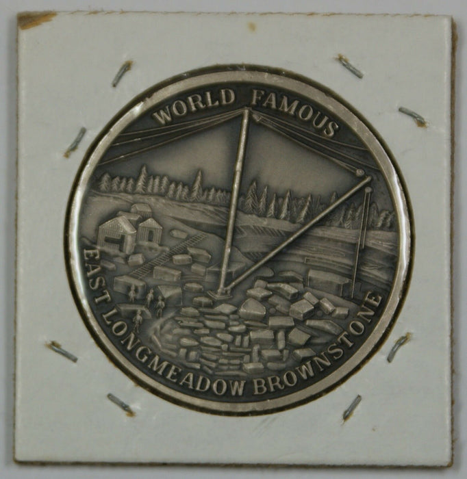East Long Meadow 75th Ann. Sterling Silver Medal World Famous Brownstone