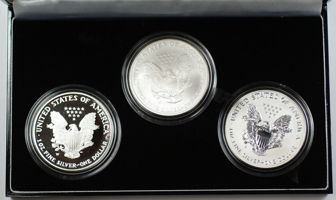 2006 American Silver Eagle 20th Anniversary Coin Set BU, Proof, Reverse Proof