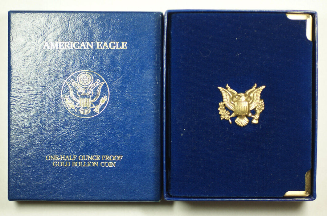 1987 American Gold Eagle 1/2 Oz Proof Coin in Box w/ COA