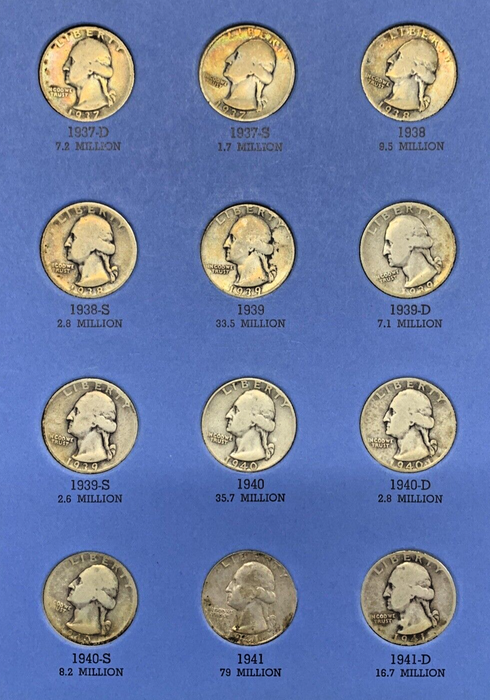 1932-1959 Washington Silver Quarter Set, 2 Complete Whitman Coin Folders (C)