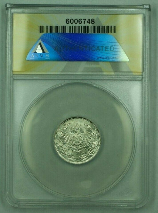 1916-D 1/2M Mark Silver Coin ANACS MS-64