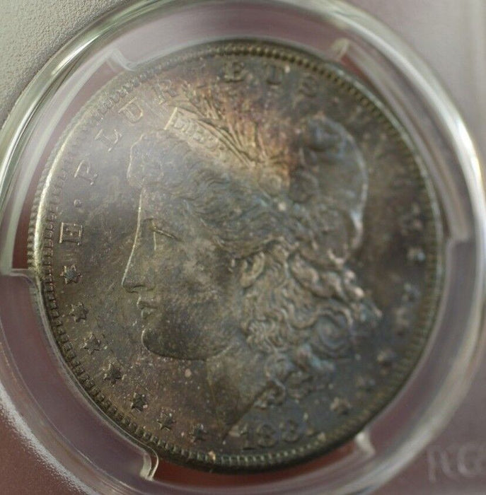 1881-S US Morgan Silver Dollar $1 Coin PCGS MS-64 Beautifully Toned (P) 12