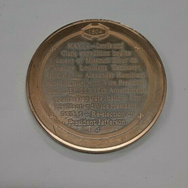 History of the US Bronze Proof Medal Hamilton-Burr Duel  July 11, 1804