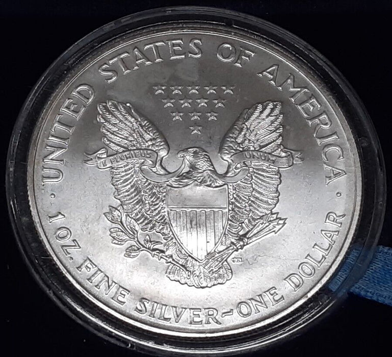 2001 American Silver Eagle UNC .999 Fine Silver Coin w/Colorized Obverse