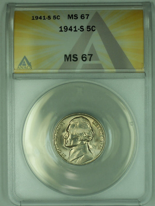 1941-S Jefferson Nickel 5C ANACS MS 67 (51)