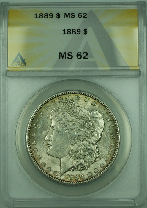 1889 Morgan Silver Dollar $1 Coin ANACS MS-62 Lightly Toned (30)