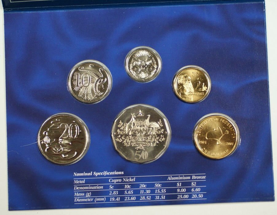 2001 Centenary of the Federation Australia Uncirculated Six Coin Set