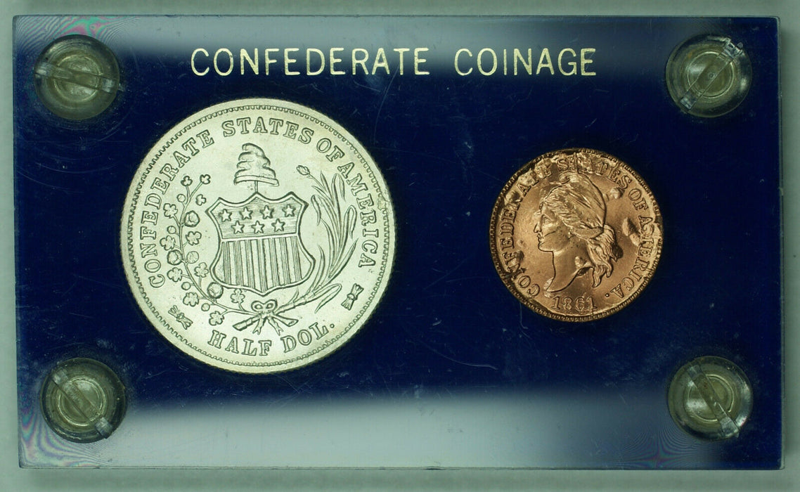 1861 Confederate US Half Dollar Cent BASHLOW Restrikes Token Coin Set (GH)