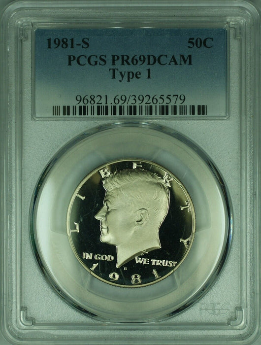 1981-S US Kennedy Clad Half Dollar 50c Coin Type 1  PCGS PR-69 DCAM Deep Cameo