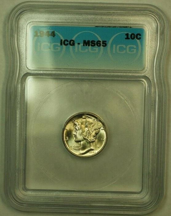 1944 Silver Mercury Dime 10c Coin ICG MS-65 K