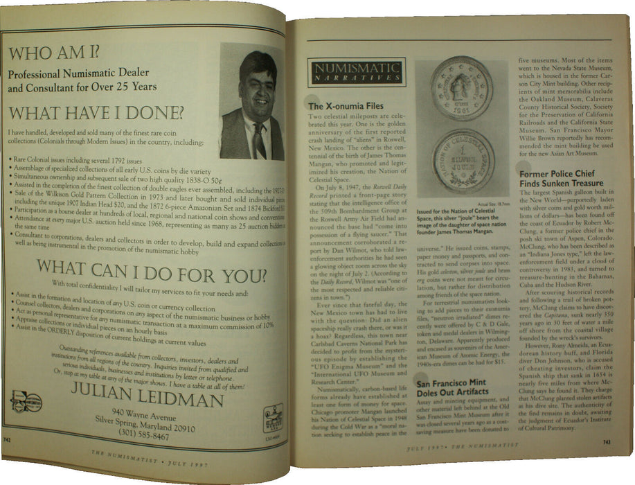 July 1997 The Numismatist Magazine Vol.110 Num.7 (EW)