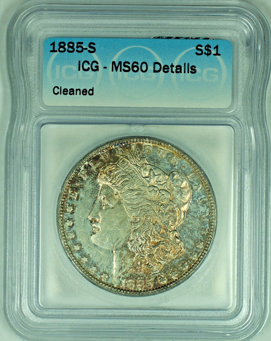 1885-S Morgan Silver Dollar Toned $1 Coin ICG MS 60 Details (23)