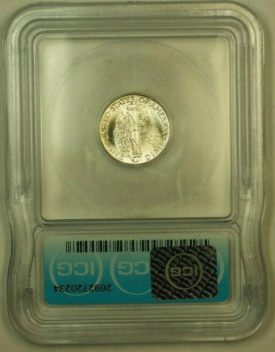 1942 Silver Mercury Dime 10c Coin ICG MS-64FSB C (Undergraded)