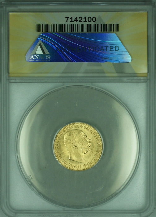 1912 Austria Restrike 10 Corona Gold Coin ANACS MS-67