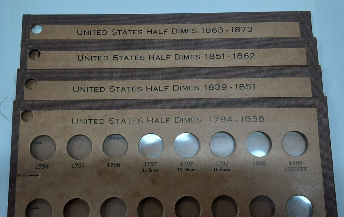 The Meghrig Line Mark Coin Pages For US Half Dimes Complete NO.1360A-1360D