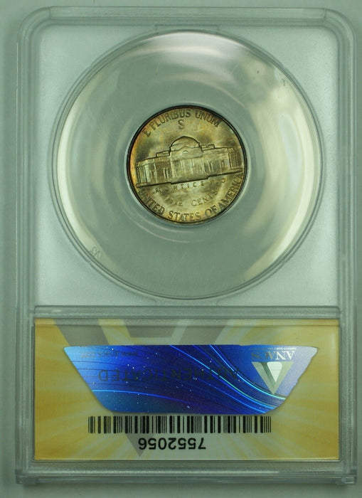 1945-S Jefferson Silver Nickel Toned 5C ANACS MS 66 (51)