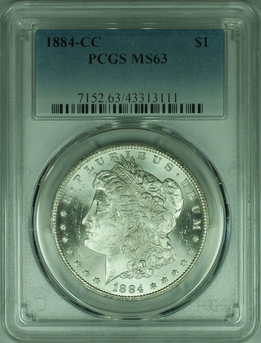 1884-CC Morgan Silver Dollar Coin $1 PCGS MS-63 (37) B