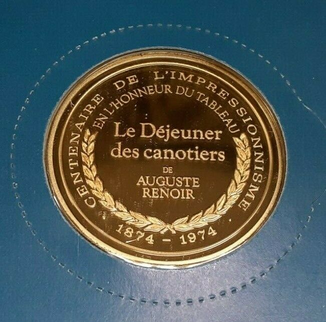 Masterpieces of Impressionism Gold Plated .925 Silver PR Medal - Boating Party