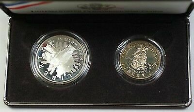 1989-S Congressional Proof 2 Coin Set Silver $1 Coin & Clad Half Dollar NO COA