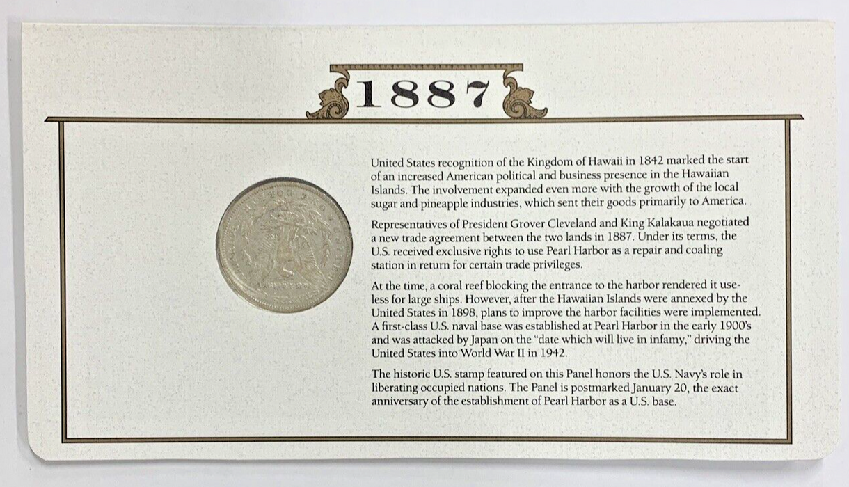 1887-O Morgan Silver Dollar $1 Coin Collection-Commemorative Stamp Card