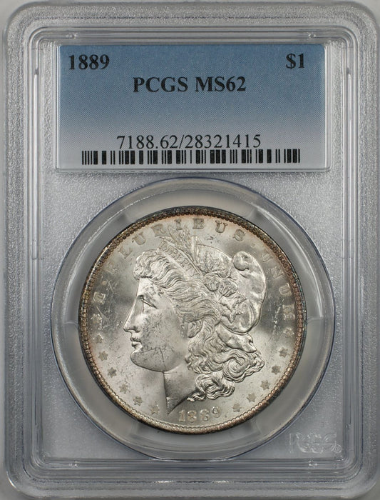 1889 Morgan Silver Dollar $1 PCGS MS-62 Toned (3I)