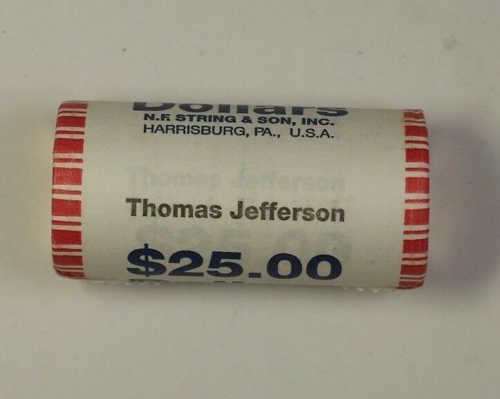 2007 Thomas Jefferson Presidential Dollar Roll BU 25 $1 Coins *Mint Mark Unknown