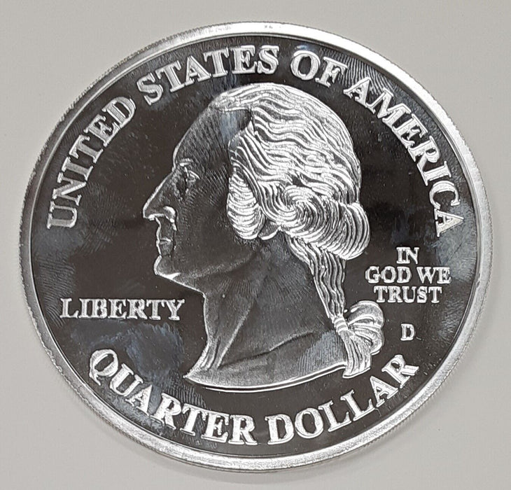 2008 4 Troy OZ .999 Fine Silver Round--Statehood Quarters  W/Capsule