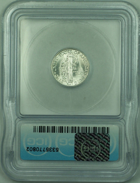 1938 Mercury Silver Dime 10c Coin ICG MS-64 ( Looks Full Split Bands) (53A)