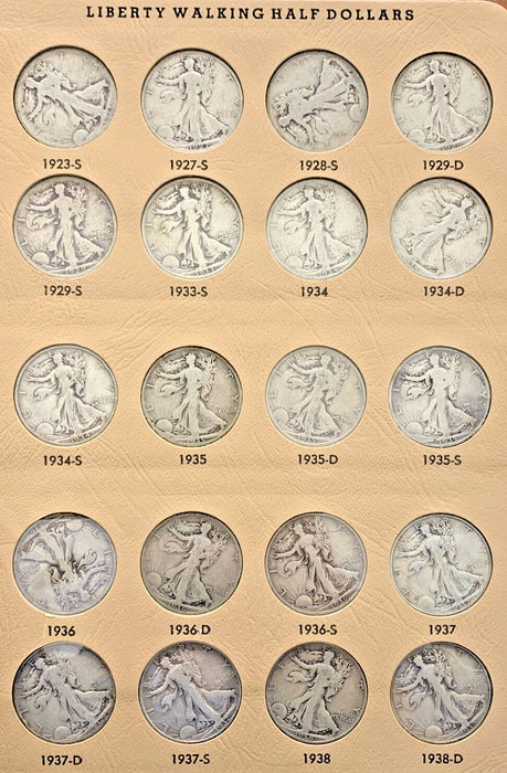 1916-1947 Walking Liberty Half Dollar Complete Set-Dansco Coin Album (B)