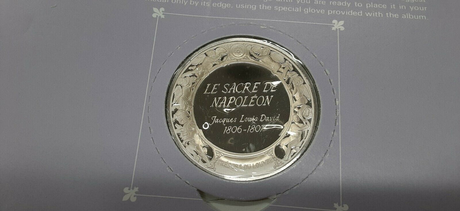 Franklin Mint Treasures of The Louvre .925 Silver Medal- Coronation of Napoleon