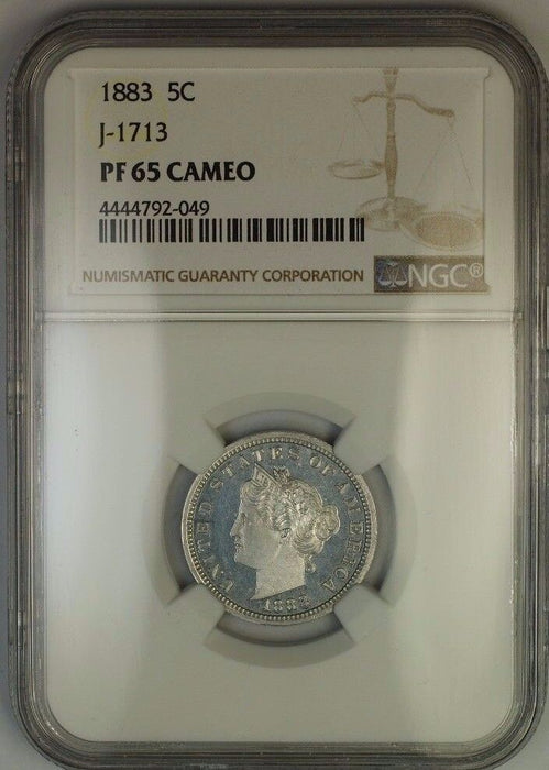 1883 Liberty Nickel Pattern Proof 5c Coin NGC PF-65 CAM Cameo J-1713 Judd WW