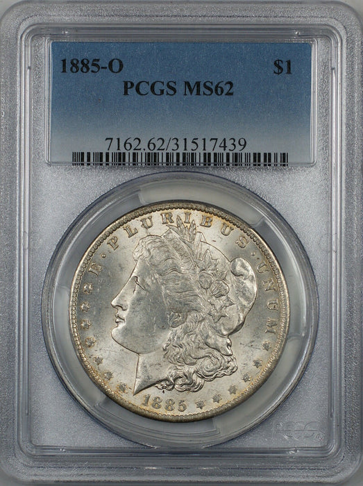 1885-O Morgan Silver Dollar $1 PCGS MS-62 Toned Reverse (Better Coin) (7D)