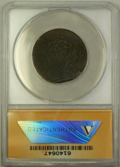 1795 Plain Edge S-76b Clipped Liberty Cap Copper Large Cent Penny ANACS VG-10
