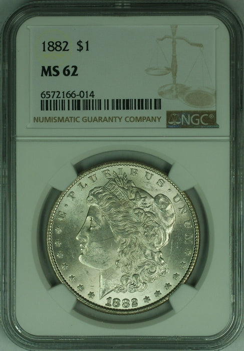 1882 Morgan Silver Dollar $1 NGC MS-62    (46B)