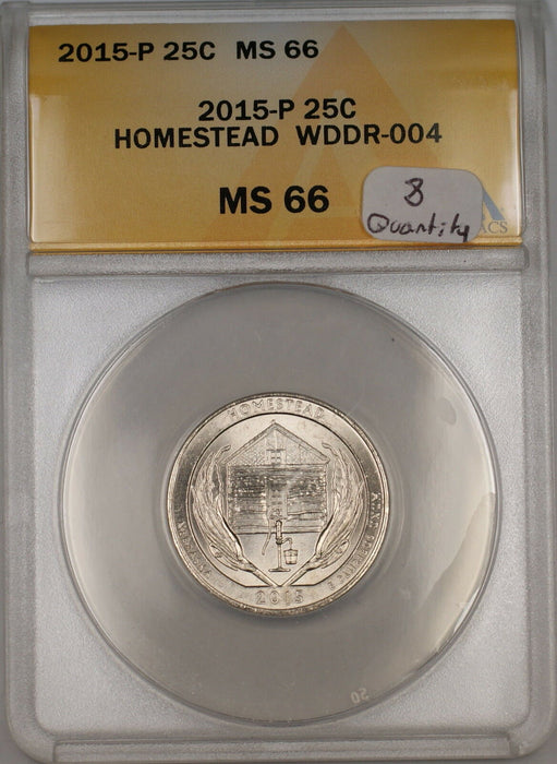 2015-P Error Major Variety Nebraska Homestead Quarter Coin WDDR-004 ANACS MS-66